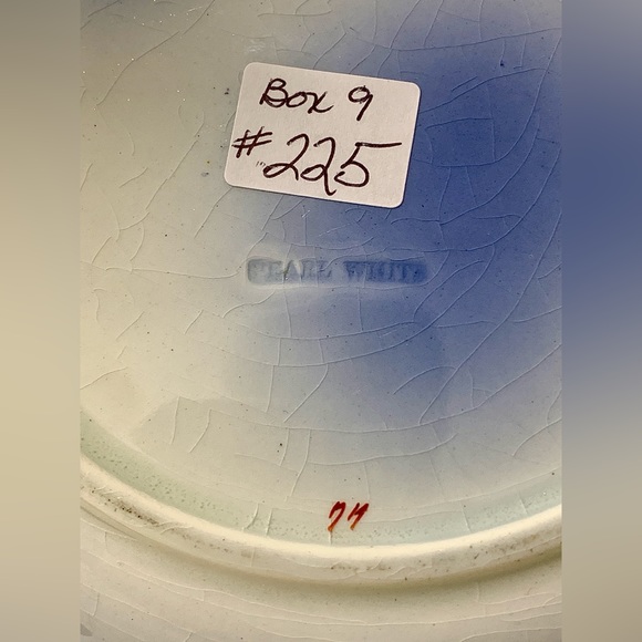 19th Century Gaudy Ironstone 10 Sided Flow Blue "Pearl White" Impressed Plate - Picture 6 of 13